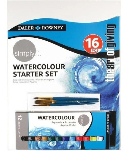 Kit Aquarela D&r Simply Iniciantes 16 Peças