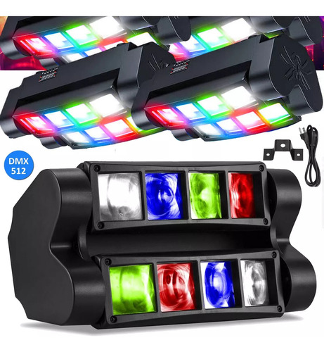 Genérica Nep029 Led Rgbw 8x3w Dmx512 Luz Escenario