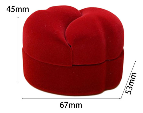 Caja De Anillos De Boda Con Corazón, Estuche De Joyería