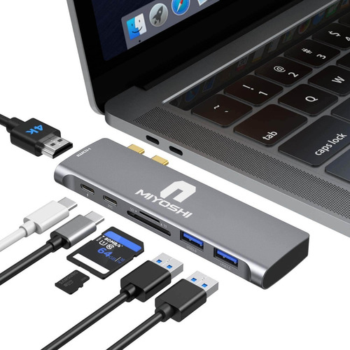 Adaptador Macbook Pro Air Hdmi Usb C Hub 3.0 4k Micro Sd 7-1