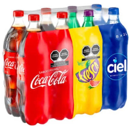 Refresco Coca Cola Fiesta Pack Surtidos 8 Pzas De 2 Lts