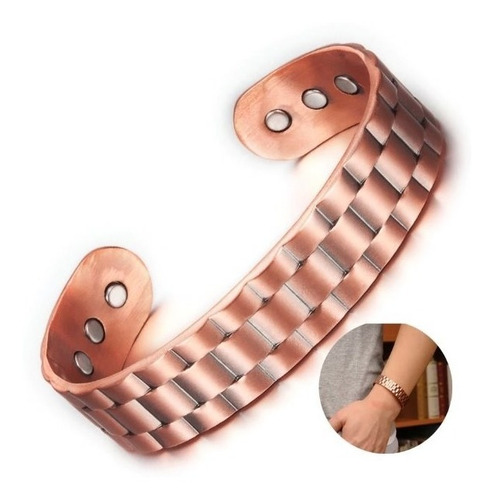 Pulsera Manilla Magnética Fabricada En Cobre Hombre O Mujer