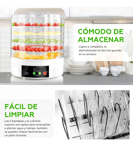 Imagen 5 de 7 de Deshidratador Alimentos Control Tactil Para Carne Seca,fruta