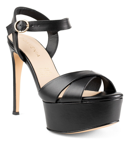 Zapatillas Plataforma De Tacón Davenia De Piel Para Mujer 01
