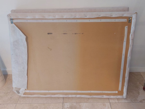 Respaldo De Cama 1 Plaza Con Funda Tusor Rosa 106 Cm X 82 Blanco (Usado)