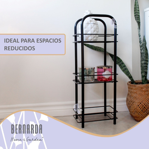 Imagen 3 de 9 de Organizador De Baño 3 Estantes Color Blanco/negro/rojo