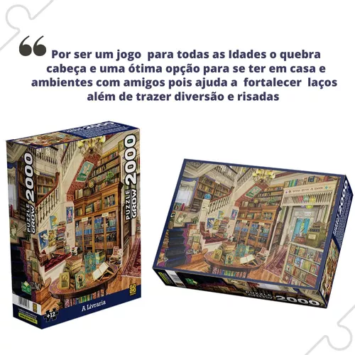 Puzzle Quebra Cabeça 2000 Peças De Encaixe Fácil A Livraria