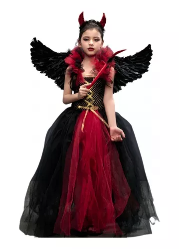 Fantasia Infantil Vampira Bruxa Hallowen Luxoanjo