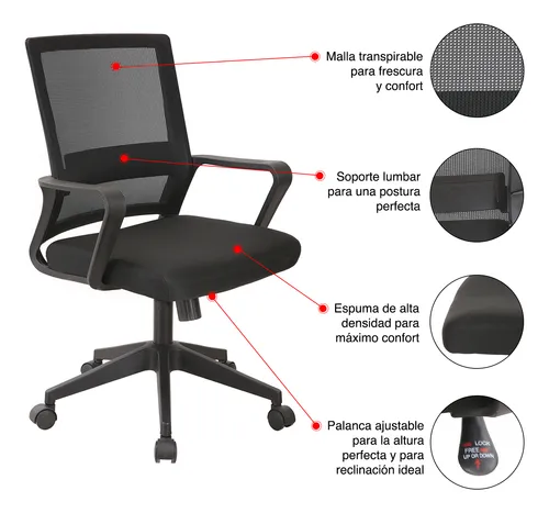 Pack 2 Silla De Escritorio Balance Low Pro