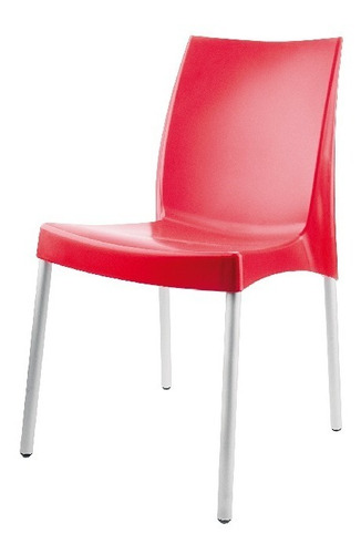 Silla Modelo Ada S/ Brazo Marca Reyplast Color Rojo