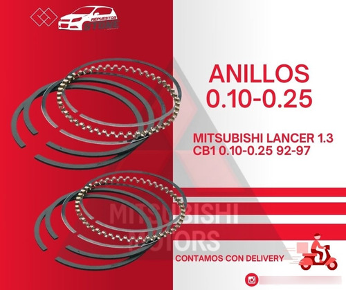 Anillos Mitsubishi Lancer 1.3 Cb1 0.10-0.25 92-97
