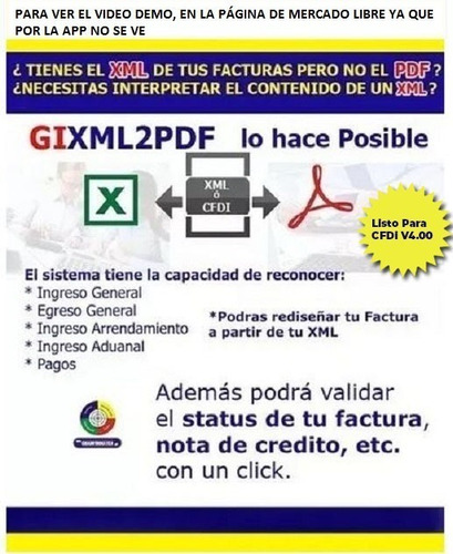 Generador Masivo Pdfs De Xml(cfdi) A Excel 10 Licencias