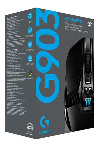 Mouse Gamer Logitech G903 Hero Lightspeed Wireless Rgb Black