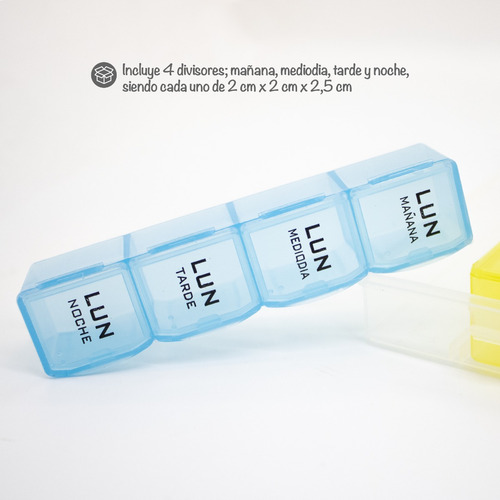 Imagen 6 de 10 de Pastillero Mañana Mediodia Tarde Noche Organizador Full