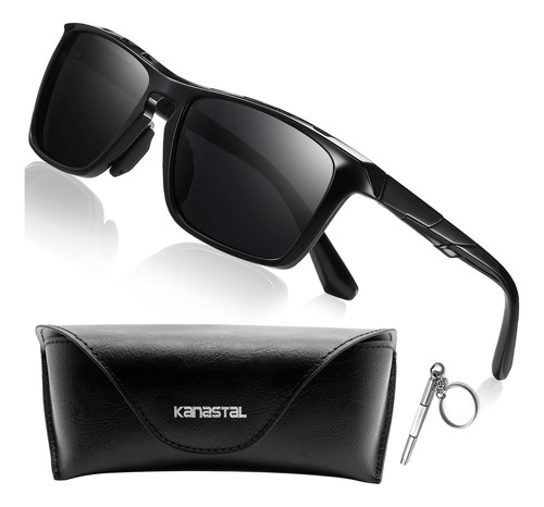 Lentes De Sol Hombre Mujer Uv Polarizado Clásicos Deportivos Color Negro Brillante