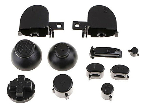 Set Botones Color Negro Solido Para Gamecube