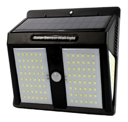 Lampara Led Solar 20w Recargable Sensor Movimiento 10 Piezas Color Negro