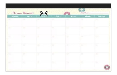 Planner Mensal 24 Fls 75g/m² Panda Tendency 3204 - Spiral Cor da capa Branca