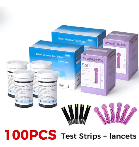 Glucómetro Blood Glucose Meter Ivd + 100 Tiras Y 100 Lanceta