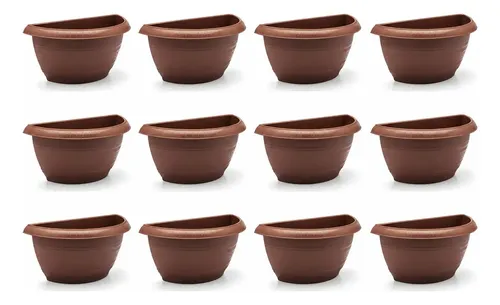 Vaso Meia Cuia Grande Jardim Horta Vertical 3,3l Kit 12 Pçs Cor T...