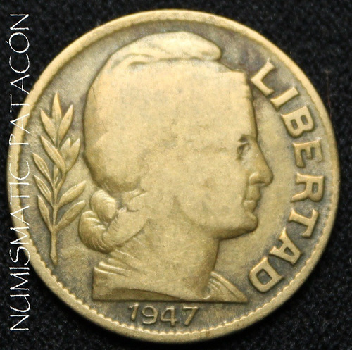 Moneda Argentina 10 Centavos 1947 - Torito