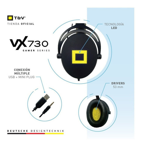 Imagen 6 de 7 de Auriculares Gamer Micrófono Desmontable Luz Led Usb Xbox Ps5