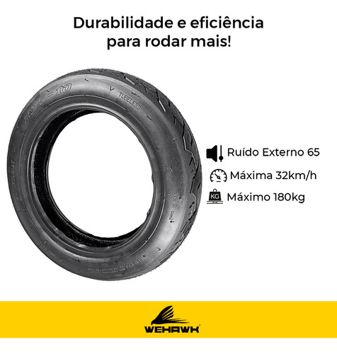 Pneu Para Bicicleta Elétrica 2.75 Aro 10 Wehawk Juna Nxt Pneu Tubeless Sem Camara 35psi