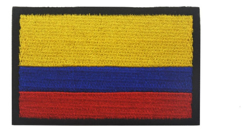 Parche Bordado Bandera Colombia Con Velcro 8x5 Cm Importado