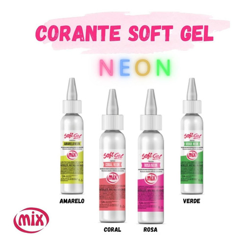 Corantes Alimentícios Neon Gel - Kit Completo Com 4 Cores