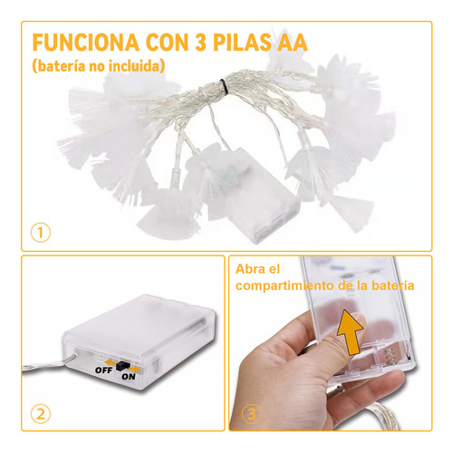 Hi, Goodea 2pcs Tira De Luces Flores Decoracion Navideñas