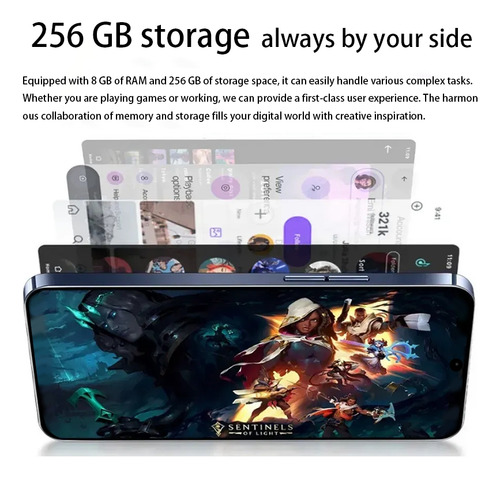 Teléfono Inteligente 5g Android, Memoria 8+256 Gb, 6,8 Pulgadas