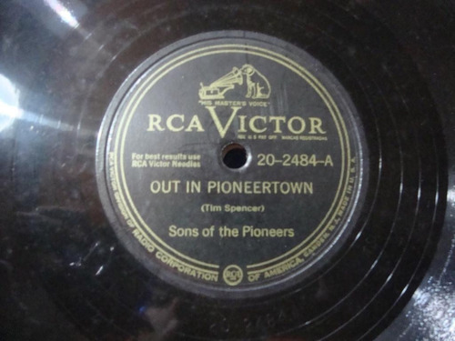 Pasta Sons Of The Pioneers Rca Victor 202484 C40