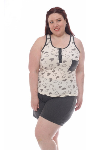 Imagen 1 de 9 de Pijama De Verano Mujer Talles Grandes Art 862 Premium
