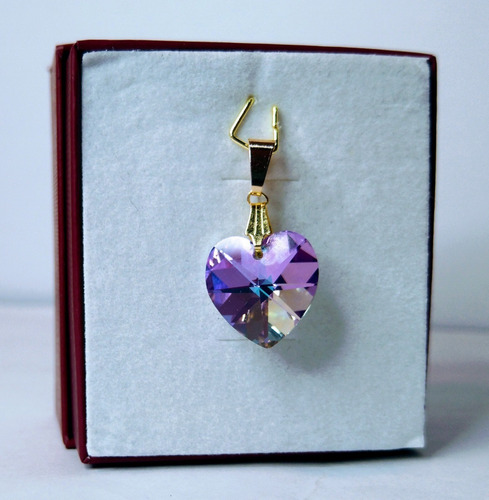 Imagem 3 de 4 de Pingente Cristal Swarovski Vitrail Light 1,4cm Folh. A Ouro