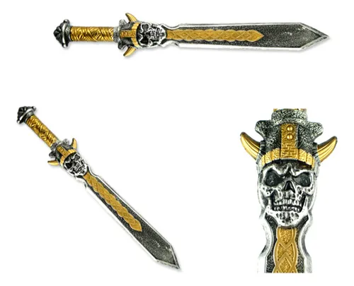 Espada Vikinga Rey Esqueleto Medieval Guerrero Pirata Asesino Rígida 56cm Disfraz Halloween Cosplay