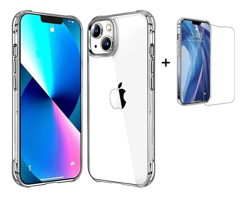 Imagen 2 de 3 de Mica Vidrio iPhone 13, Pro Max, + Case Funda