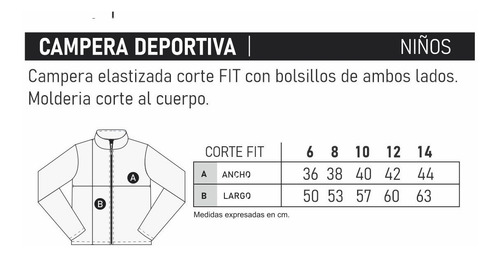 Imagen 5 de 5 de Campera Deportiva Niños - Elastizada