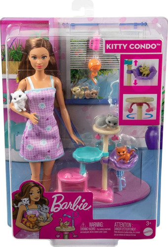 Muñeca Barbie Mascotas Kitty Condo Cuidado De Gatitos Mattel
