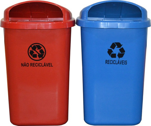 2 Coletores Parede Coleta Seletiva Reciclável E N Reciclavel