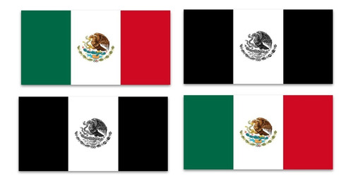 4 Calcomanías Reflejantes Bandera De México Stickers Vinilo