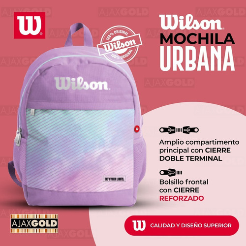 Imagen 7 de 7 de Mochila Wilson Urbana Deportes Gym Impermeable Unisex Color