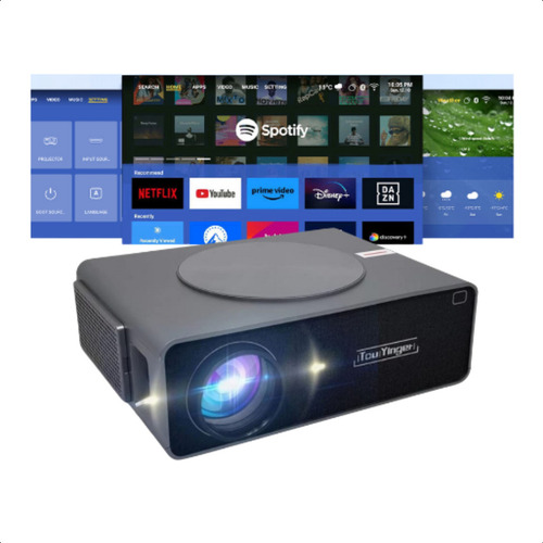 Projetor Touyinger Q10w+ 13000 Lúmens 1080p Android Bt. Wifi Cinza-escuro