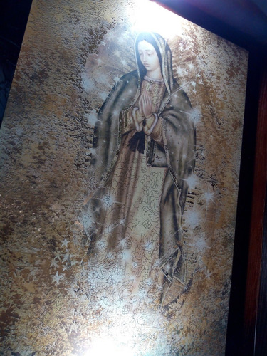 Cuadro Litografia Virgen De Guadalupe 2 Luces Led