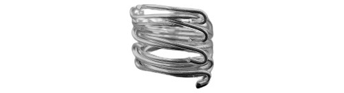 Anillo Plata Unisex Espiral Largo Argolla Quintado Ley .925 