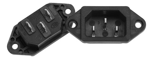 Amazeco Conector De 3 Pines Iec320 C14 Ac 250 v 10 a Negro,