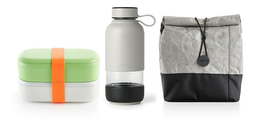 Set Lékué Lunchera + Botella 600 Ml  Bolsa Para Vianda To Go