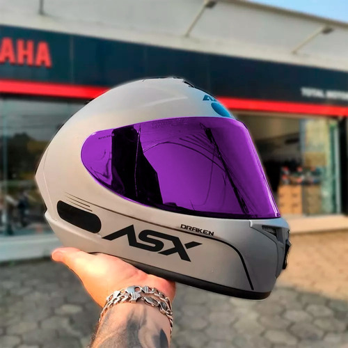 Combo Capacete Fechado Axxis Draken Eagle + Viseira Fumê Cor Cinza Monocolor Tamanho do capacete 60