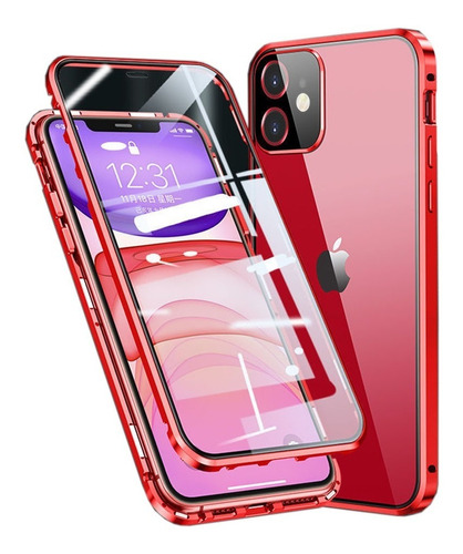 Carcasa Cuadrada De Metal De Cristal Para iPhone 11/11 Pro/1