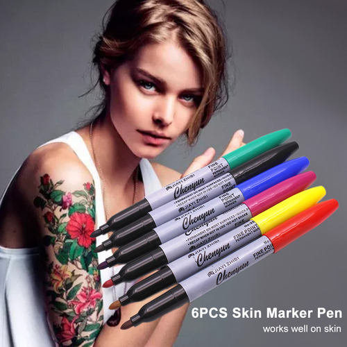 6 Unids Lápiz Marcador De La Piel Del Tatuaje Piercing Pluma