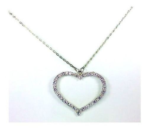 Colar De Coração Com Strass Novo